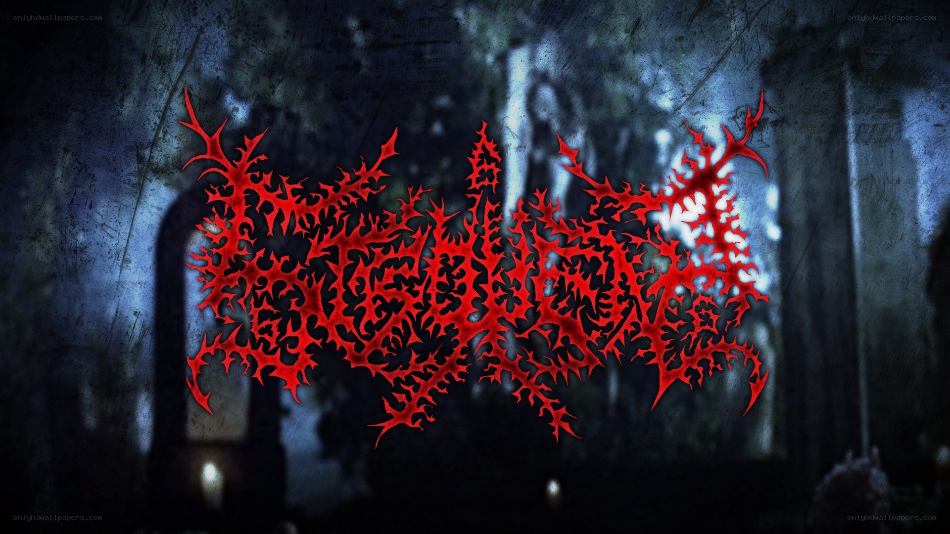 red thorny logo on dark background