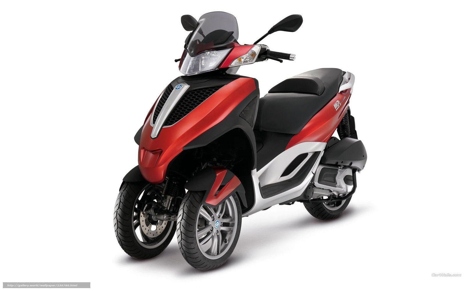 red three-wheeled scooter