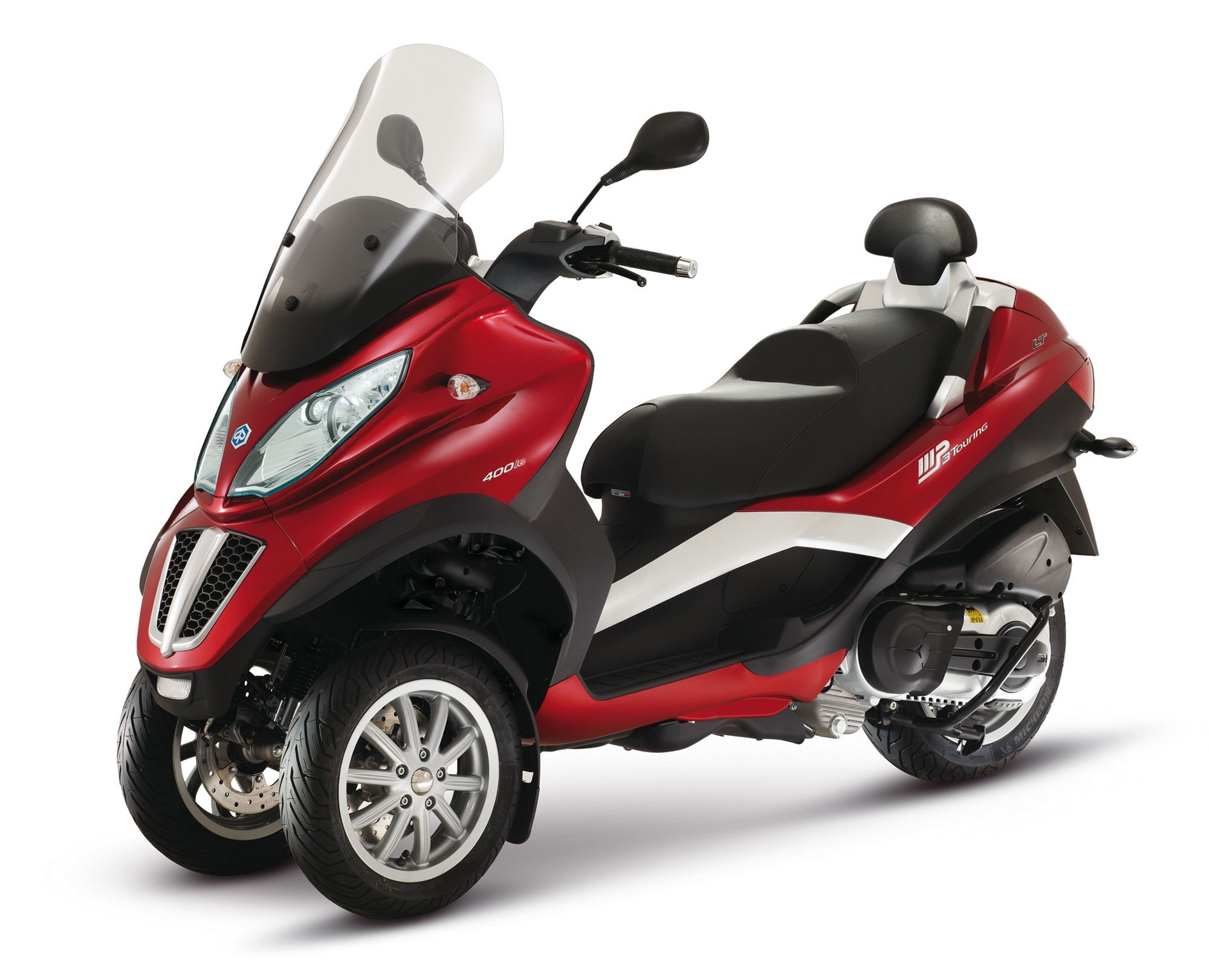 red three-wheeled scooter