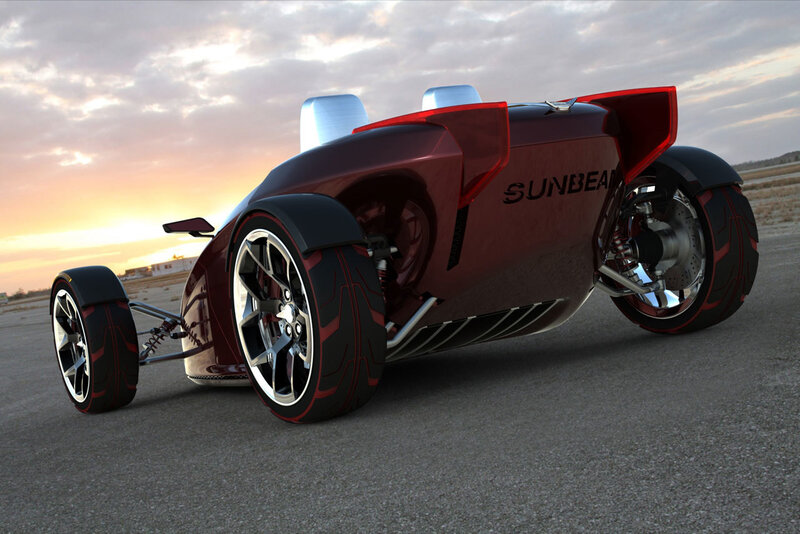 Red Three-wheeled Vehicle — Dramatic