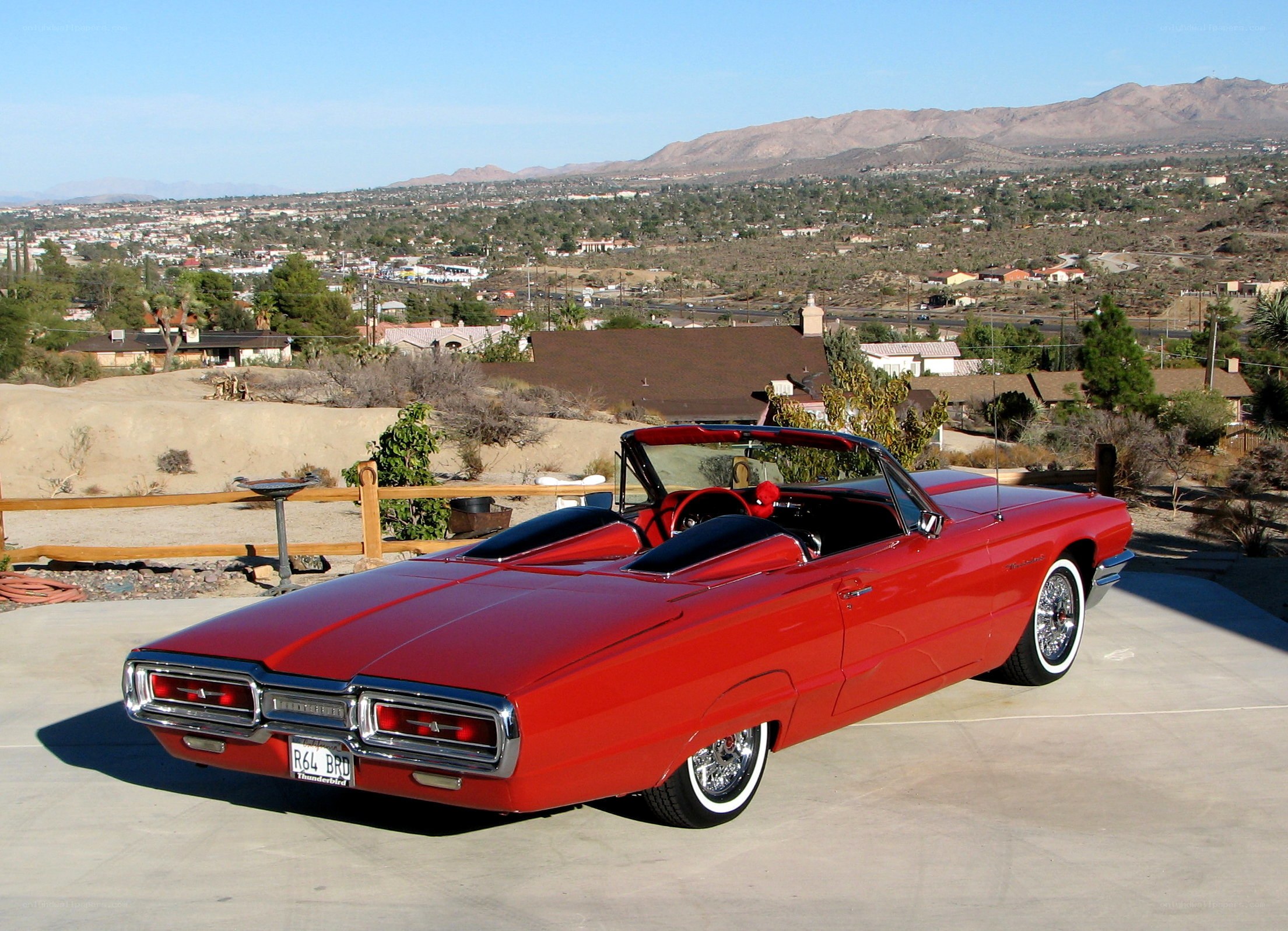 Red Thunderbird convertible