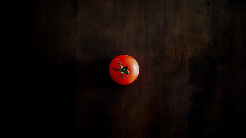 Red Tomato on Wood