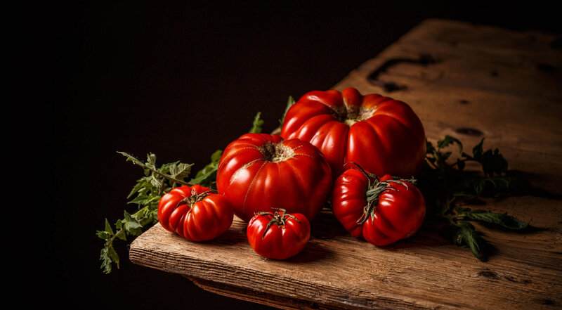 Red Tomatoes on Wood