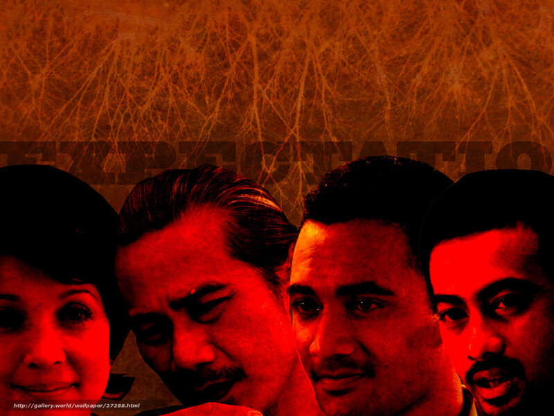 Red-toned character collage