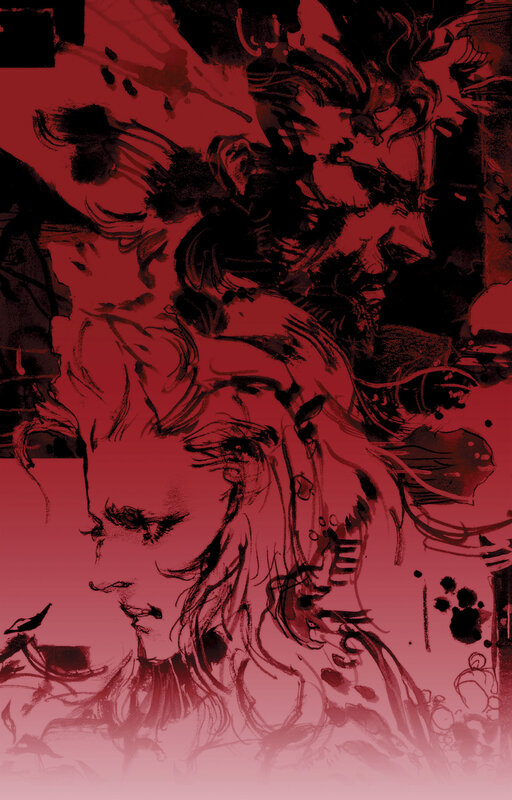 red-toned character illustration