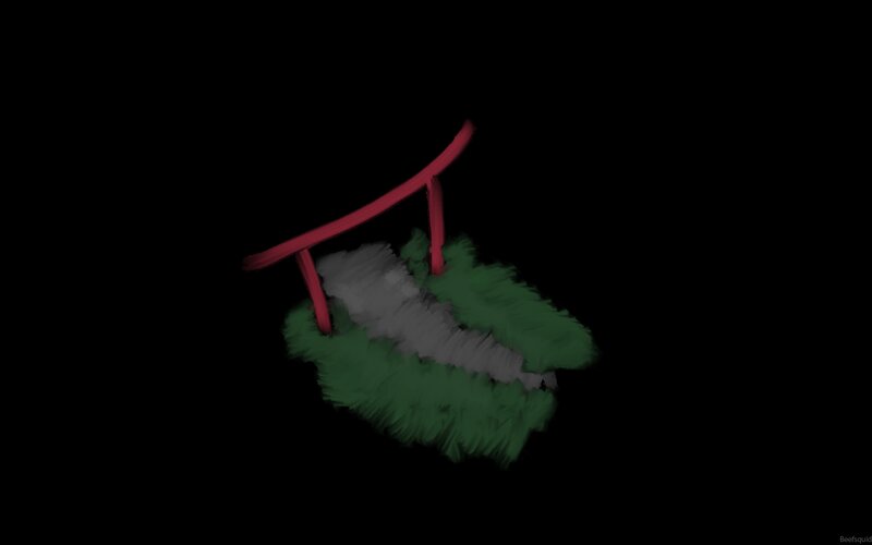 Red Torii Gate — Black