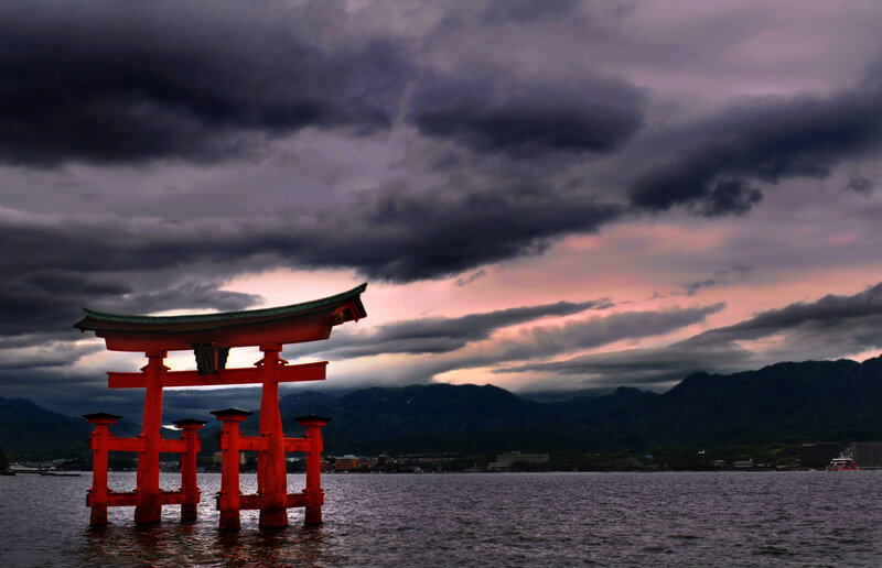 Red Torii Gate — Dramatic