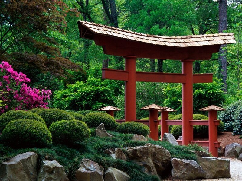 Red Torii Gate — Green, Serene, Summer