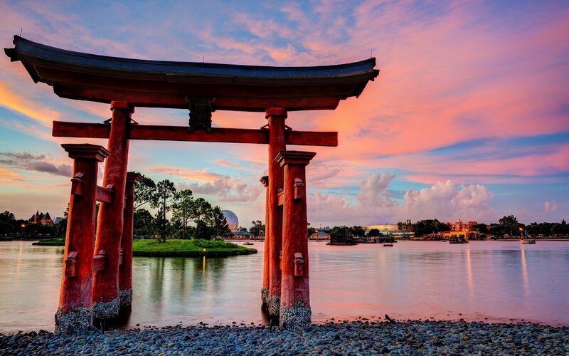 Red Torii Gate — Pink