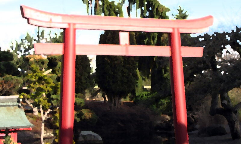 Red Torii Gate — Serene, Afternoon, Illustration