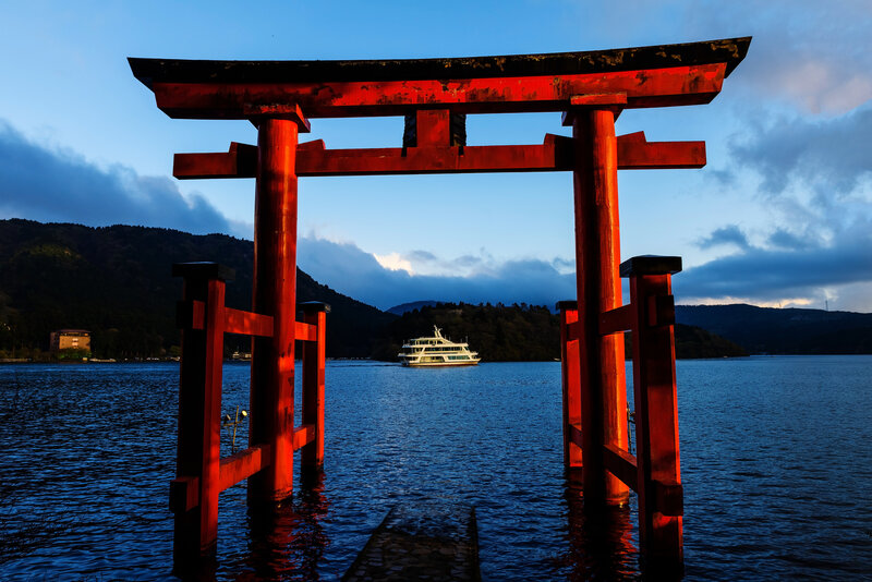Red Torii Gate — Serene, Sunset, Photograph