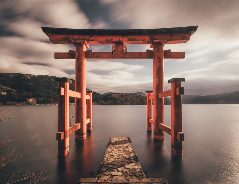 Red Torii Gate — Serene, Sunset