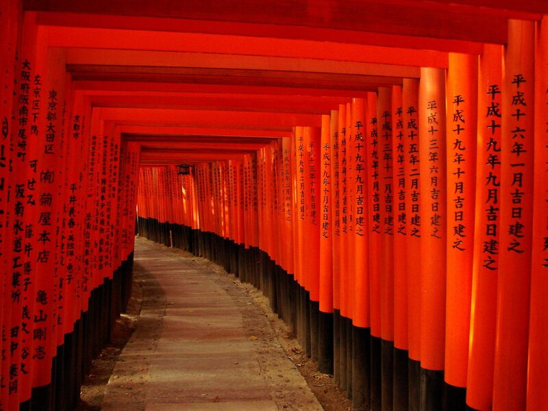red torii gate tunnel