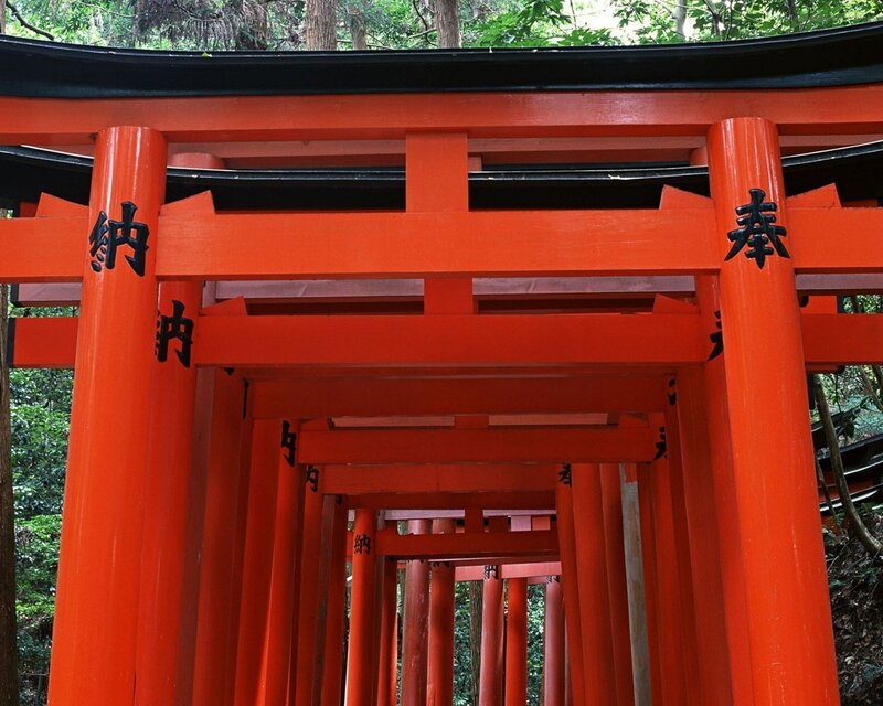 Red torii gates at Fushimi Inari Shrine