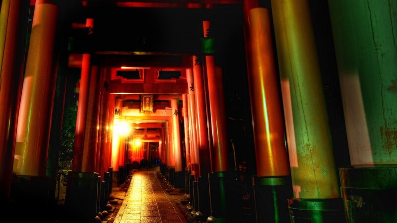 Red Torii Gates — Dramatic