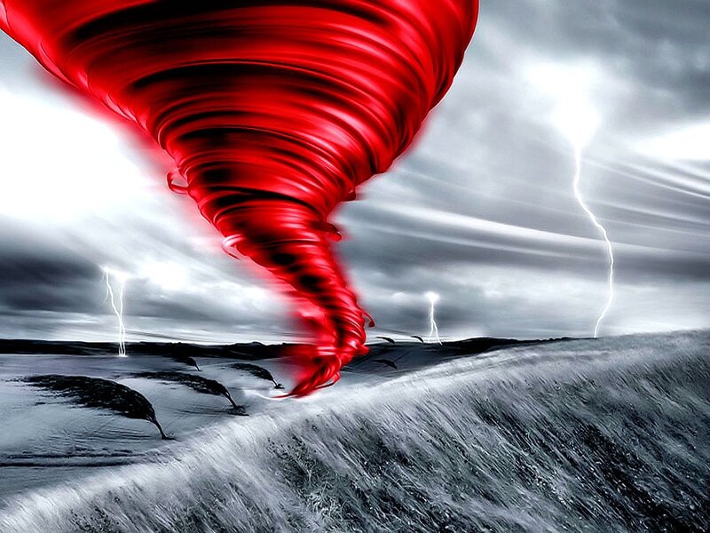 Red Tornado over Water