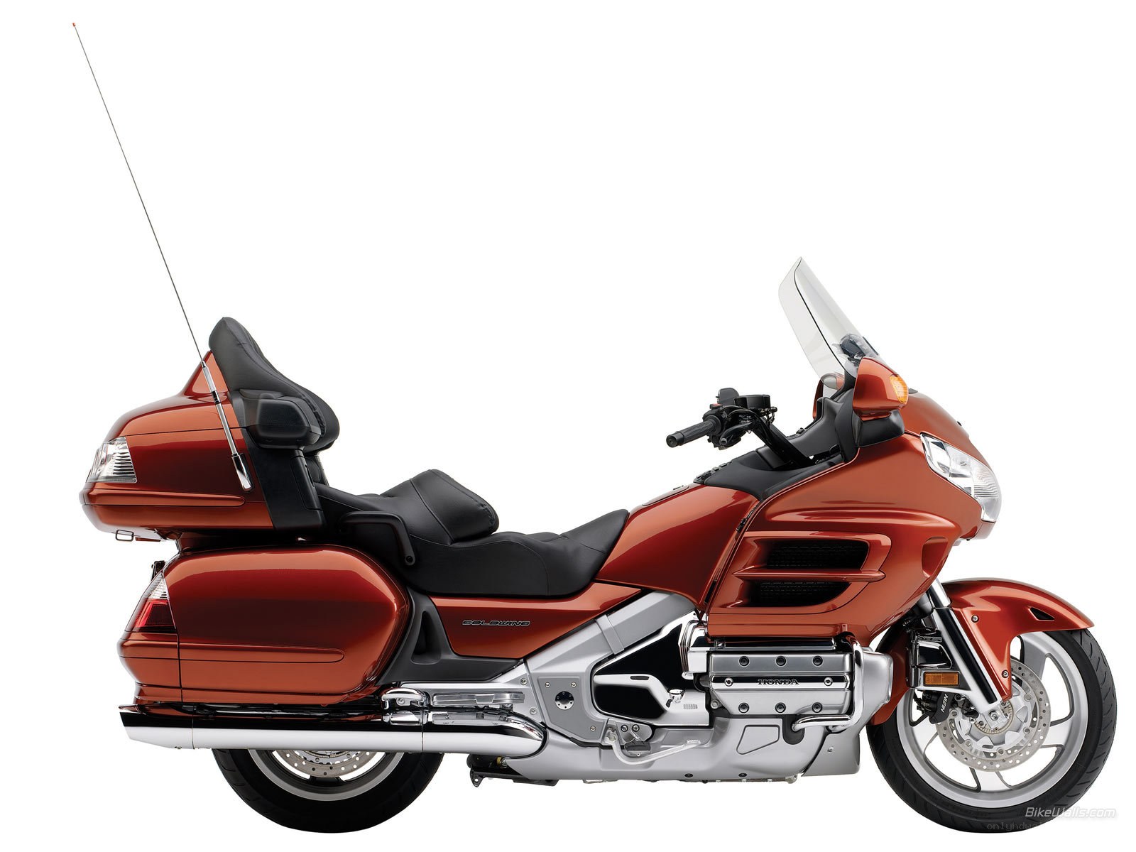 red touring motorcycle
