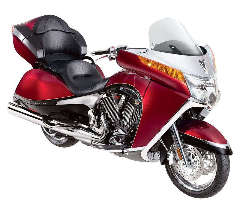 red touring motorcycle