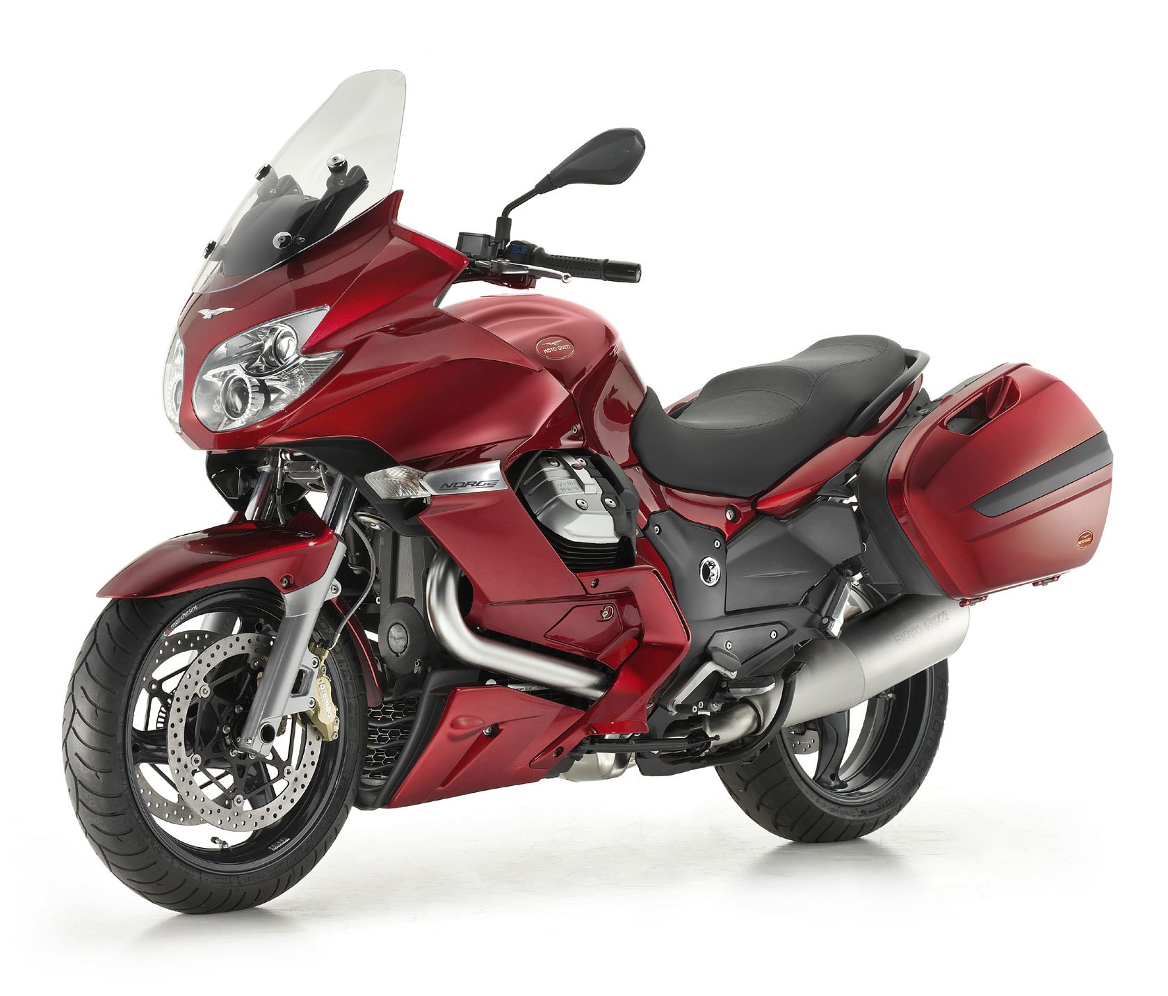red touring motorcycle
