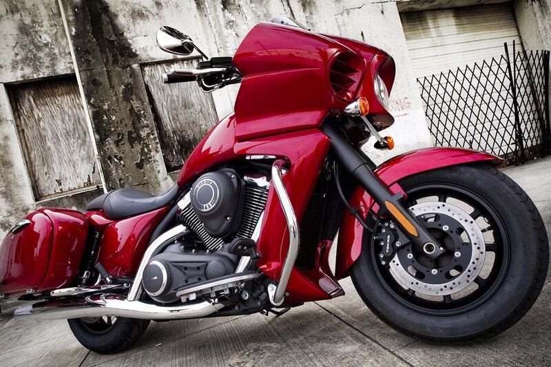Red Touring Motorcycle — Dramatic