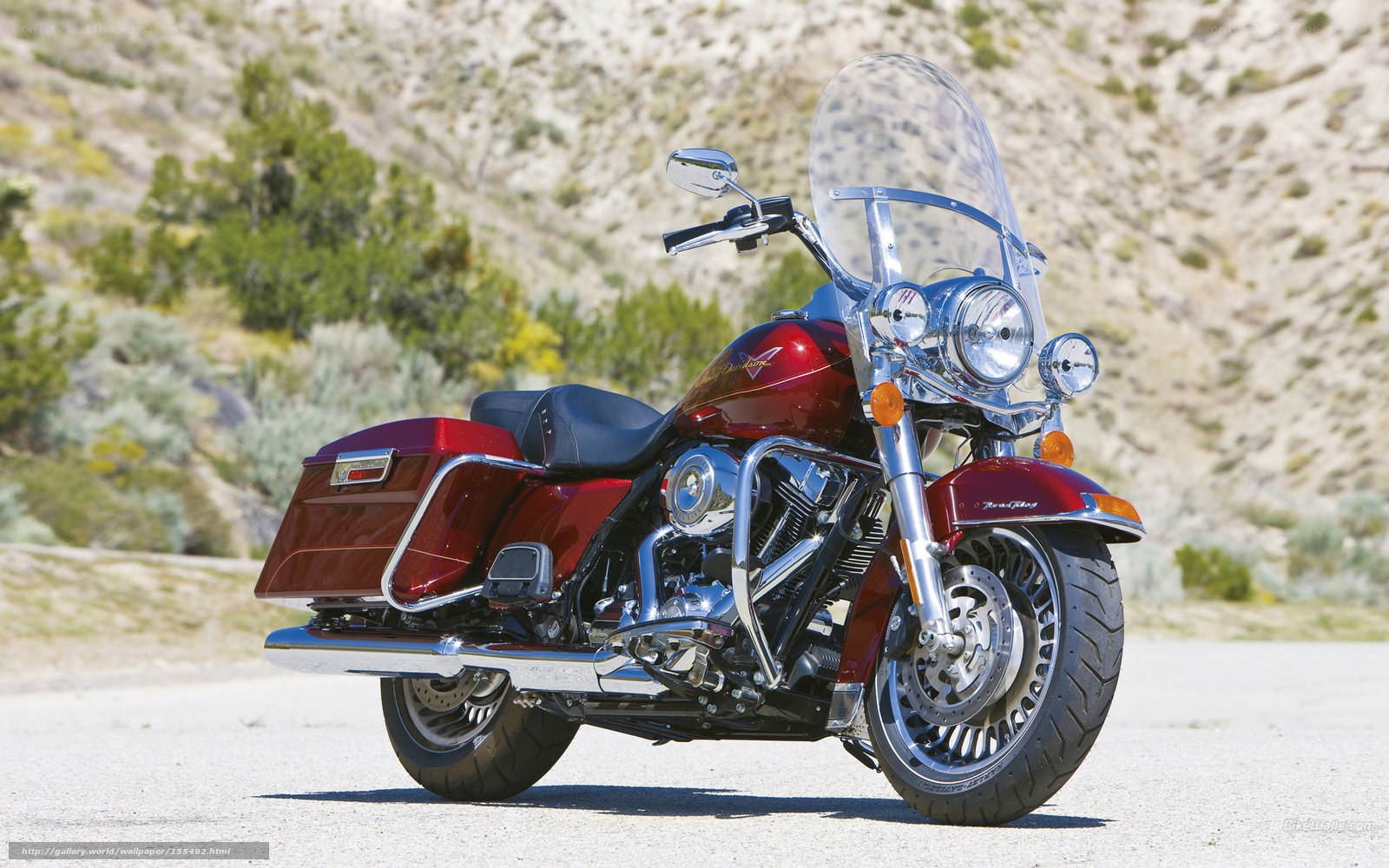 Red touring motorcycle on road