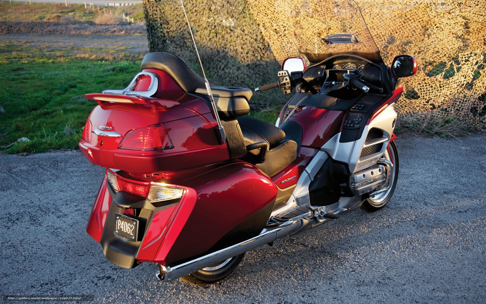 Red touring motorcycle parked