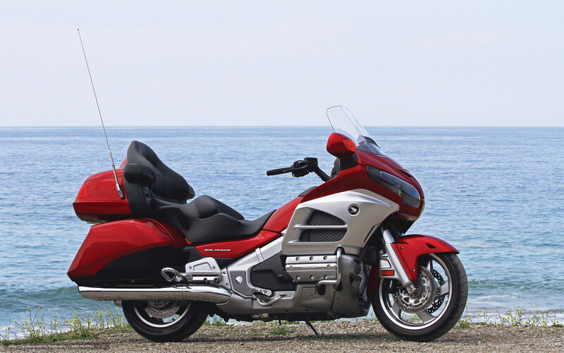 Red Touring Motorcycle — Serene, Afternoon