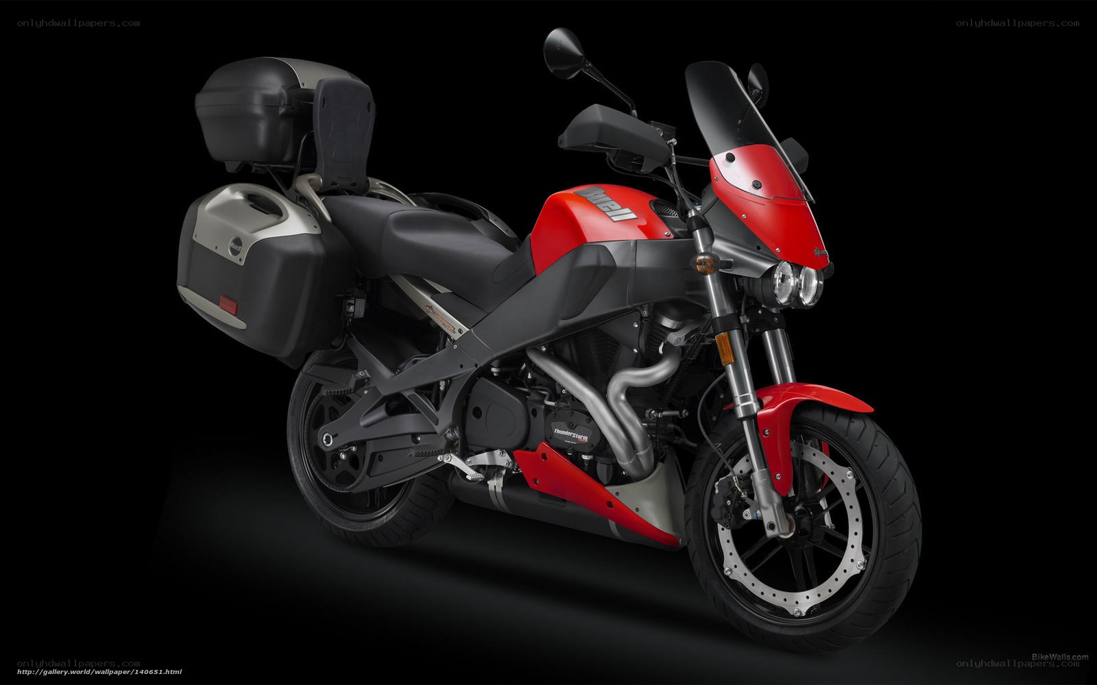 red touring motorcycle