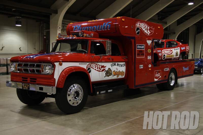 Red Tow Truck with Car