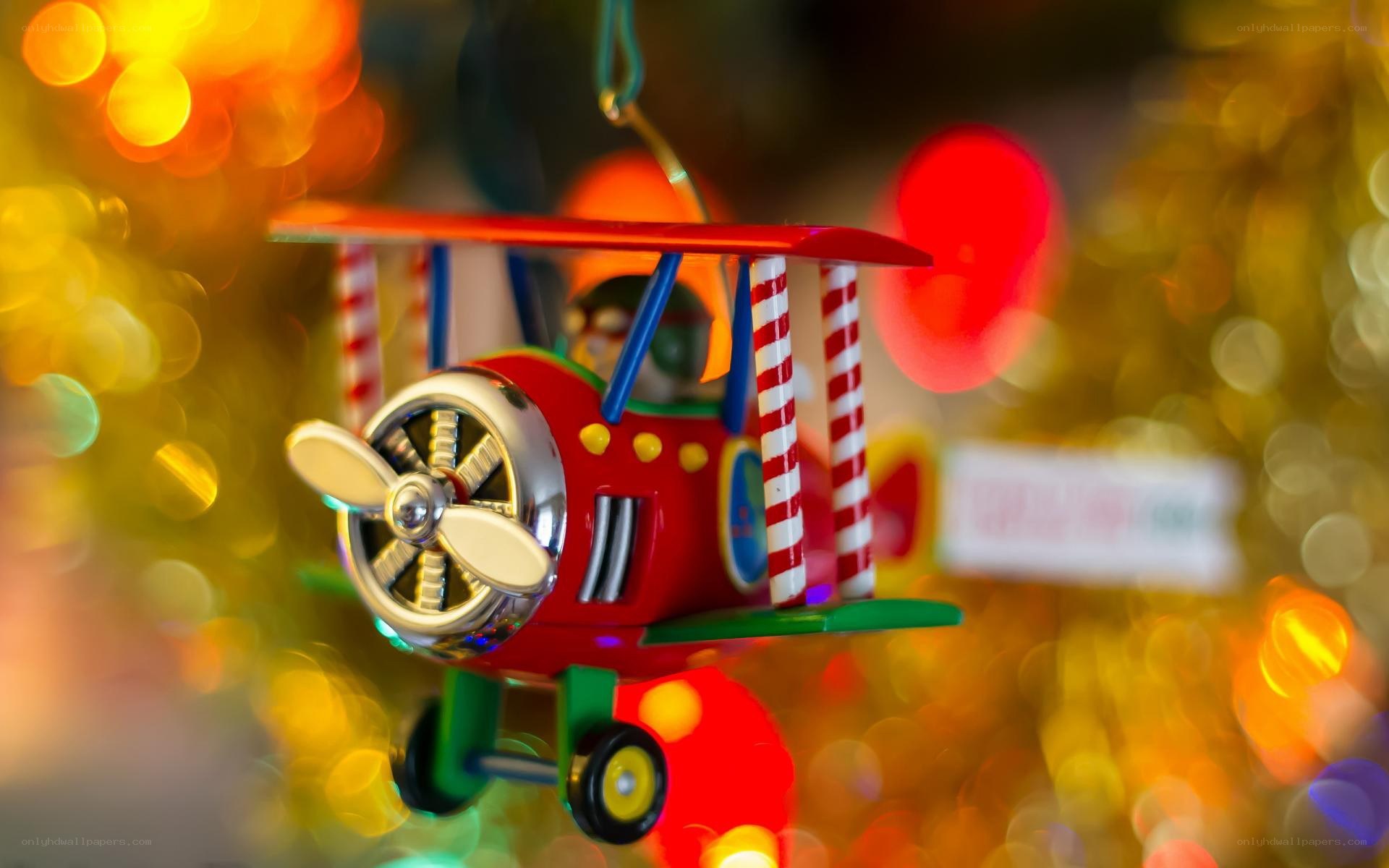 red toy airplane ornament