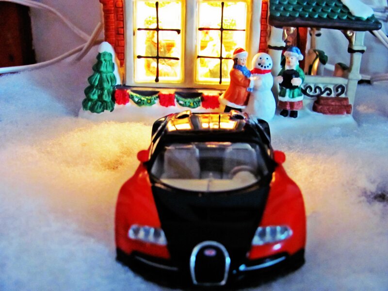 Red Toy Car in Snow