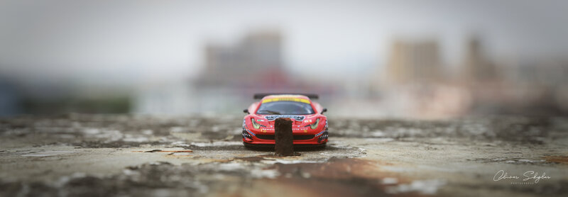 Red Toy Race Car — Dramatic, Photograph