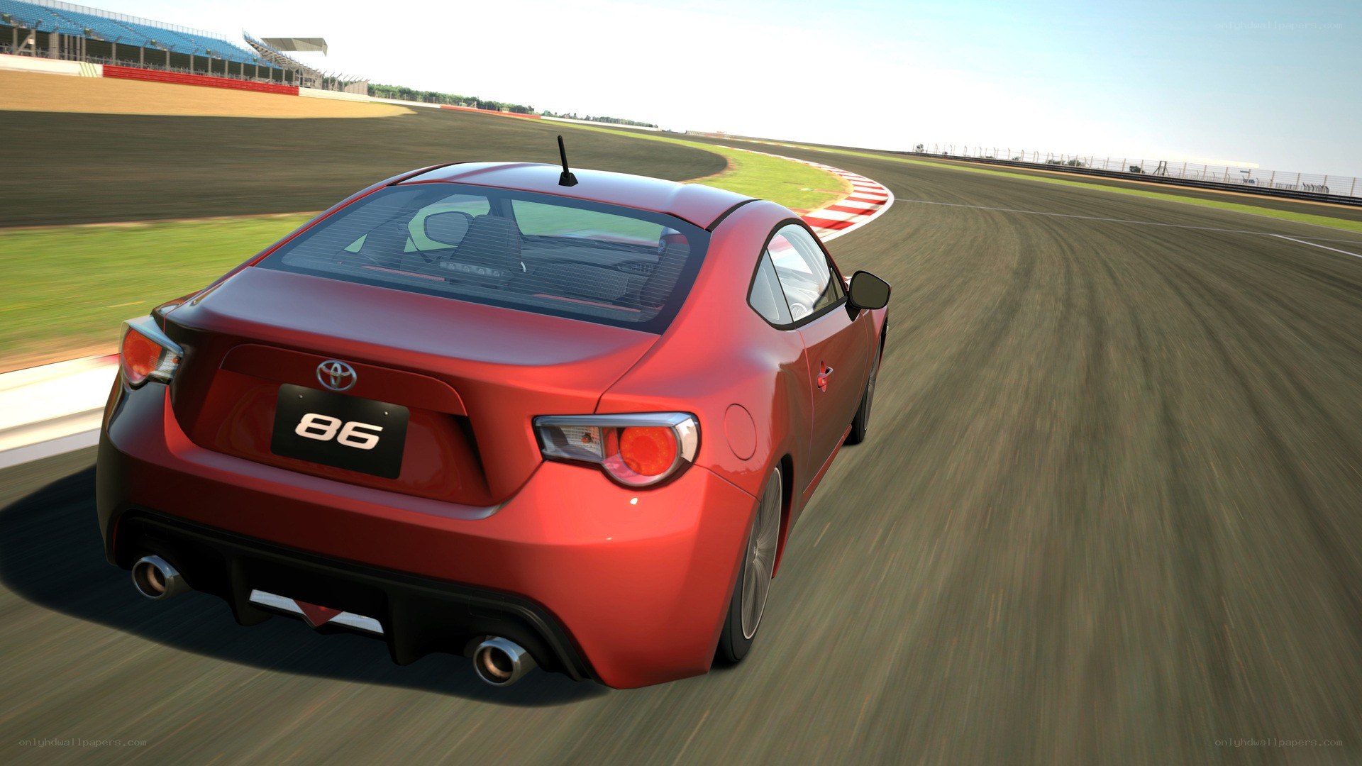 Red Toyota 86 on a racetrack