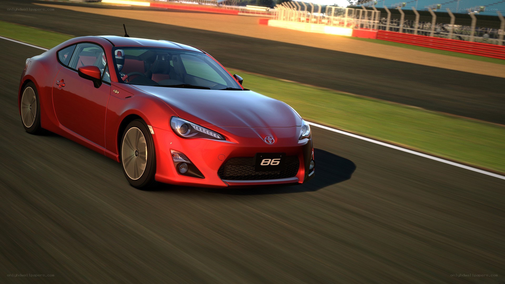 Red Toyota 86 on a racetrack