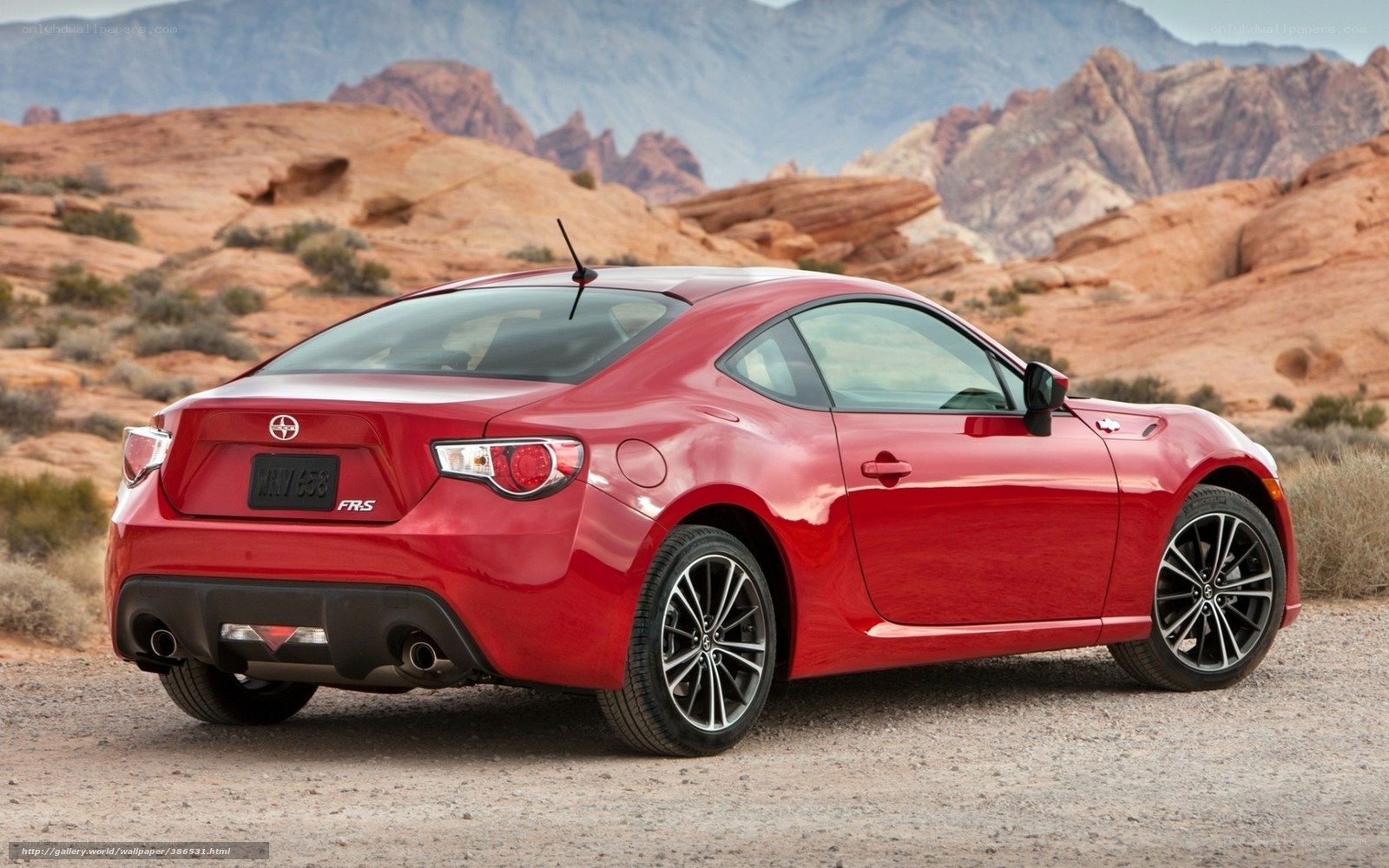 Red Toyota FR-S in desert
