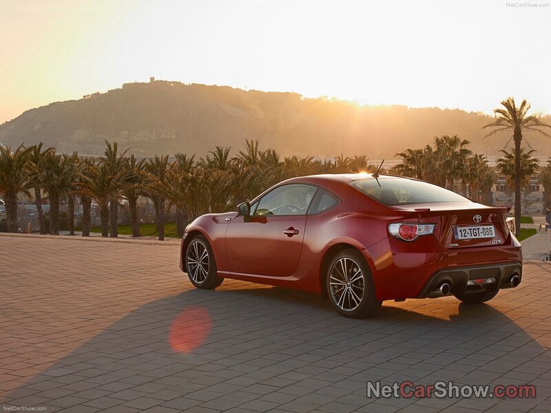 Red Toyota GT86 at sunset