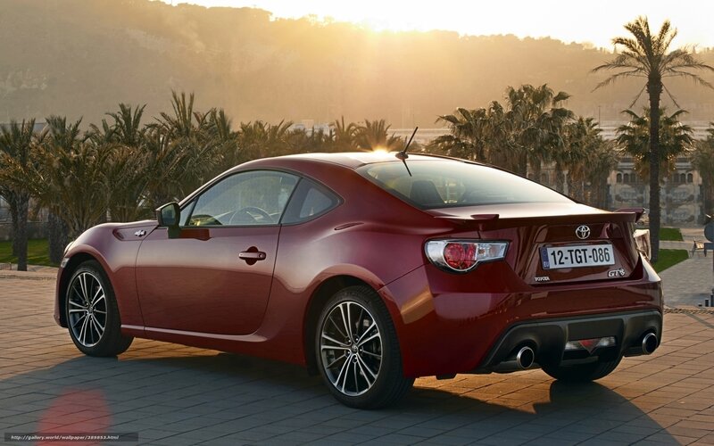 Red Toyota GT86 at sunset