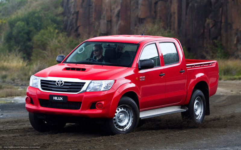 Red Toyota Hilux Pickup — Outdoor