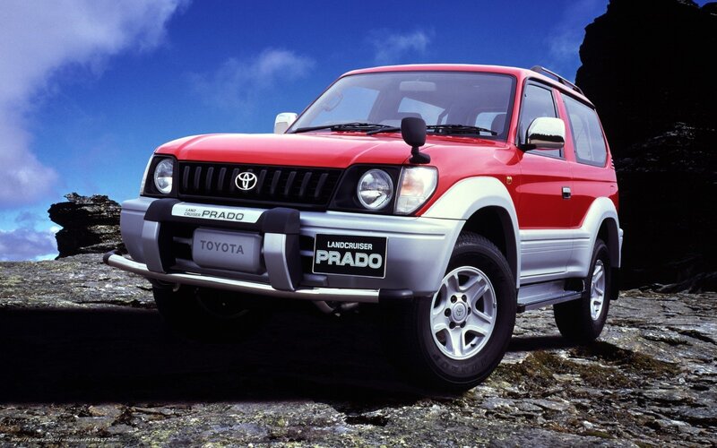 Red Toyota Land Cruiser Prado