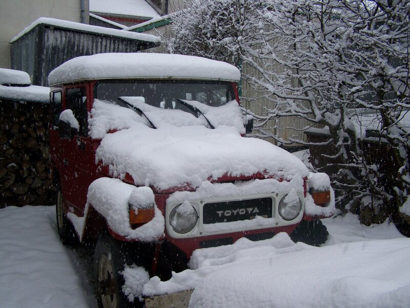 Red Toyota Land Cruiser