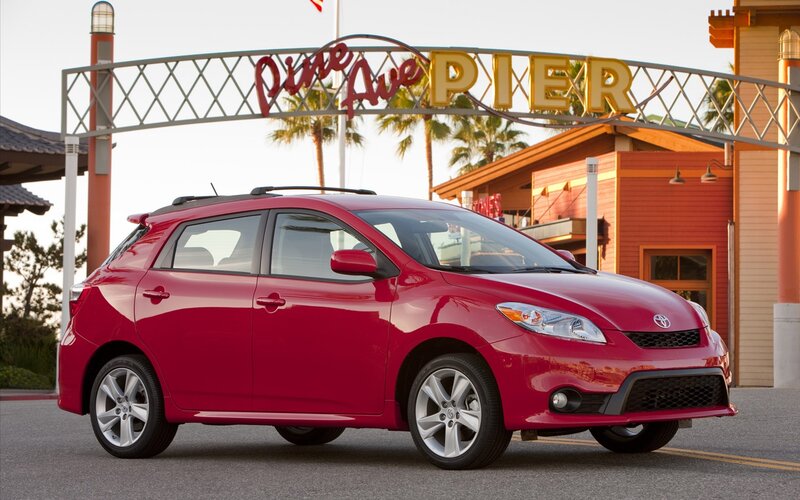 Red Toyota Matrix at Pine Ave Pier