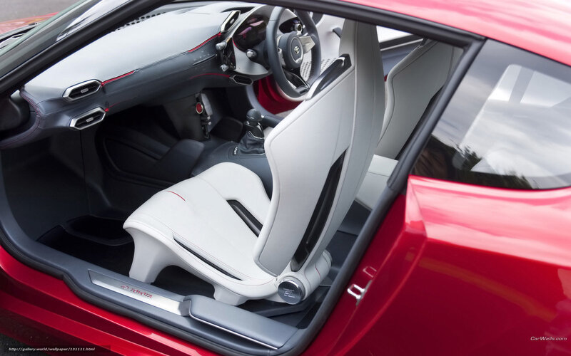 Red Toyota sports car interior