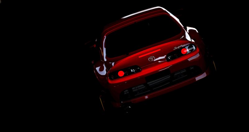 Red Toyota Supra — Dramatic