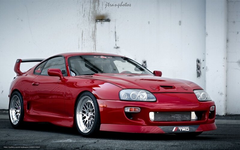 Red Toyota Supra sports car