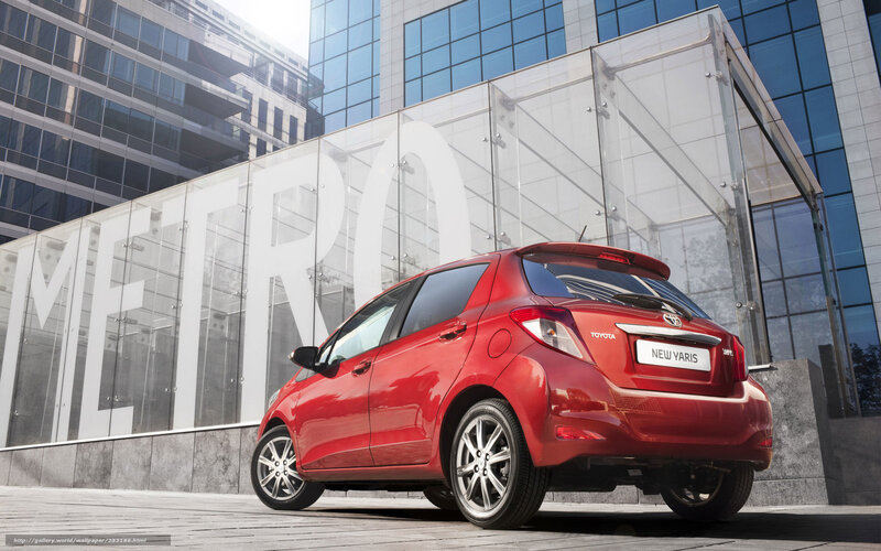 Red Toyota Yaris Car — Modern, Afternoon