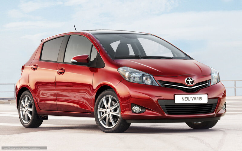 Red Toyota Yaris Car — Neutral, Afternoon, Photograph