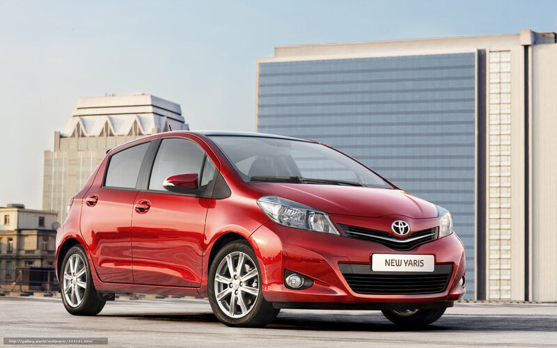 Red Toyota Yaris Car — Neutral, Afternoon