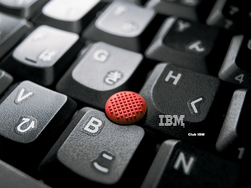 Red Trackpoint on Keyboard — Black