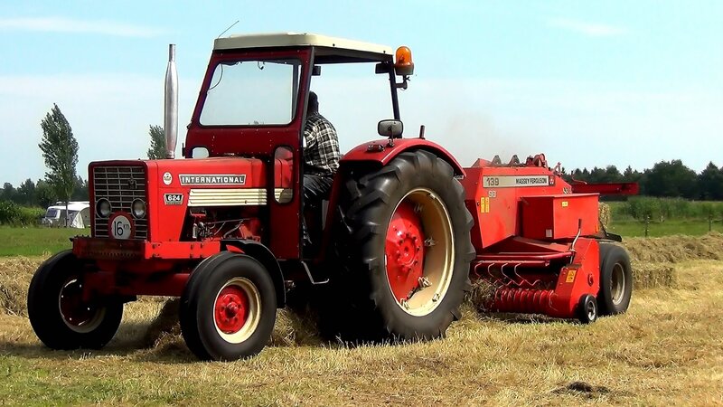Red Tractor in Field — Calm, Afternoon