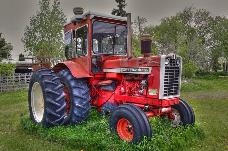 Red Tractor in Grass